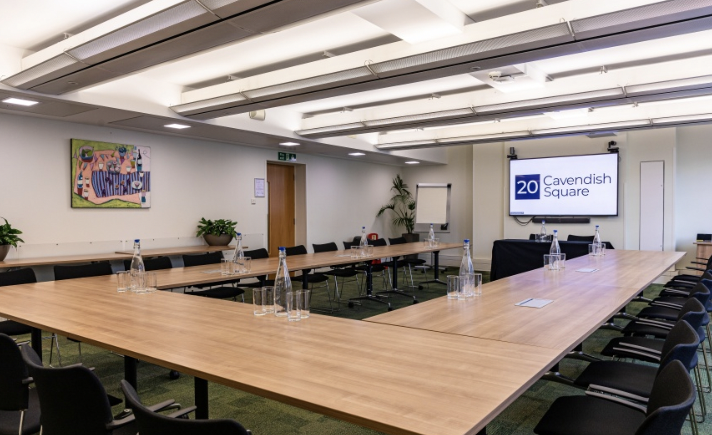 Modern meeting room at 20 Cavendish Square, perfect for corporate events and presentations. - Banner