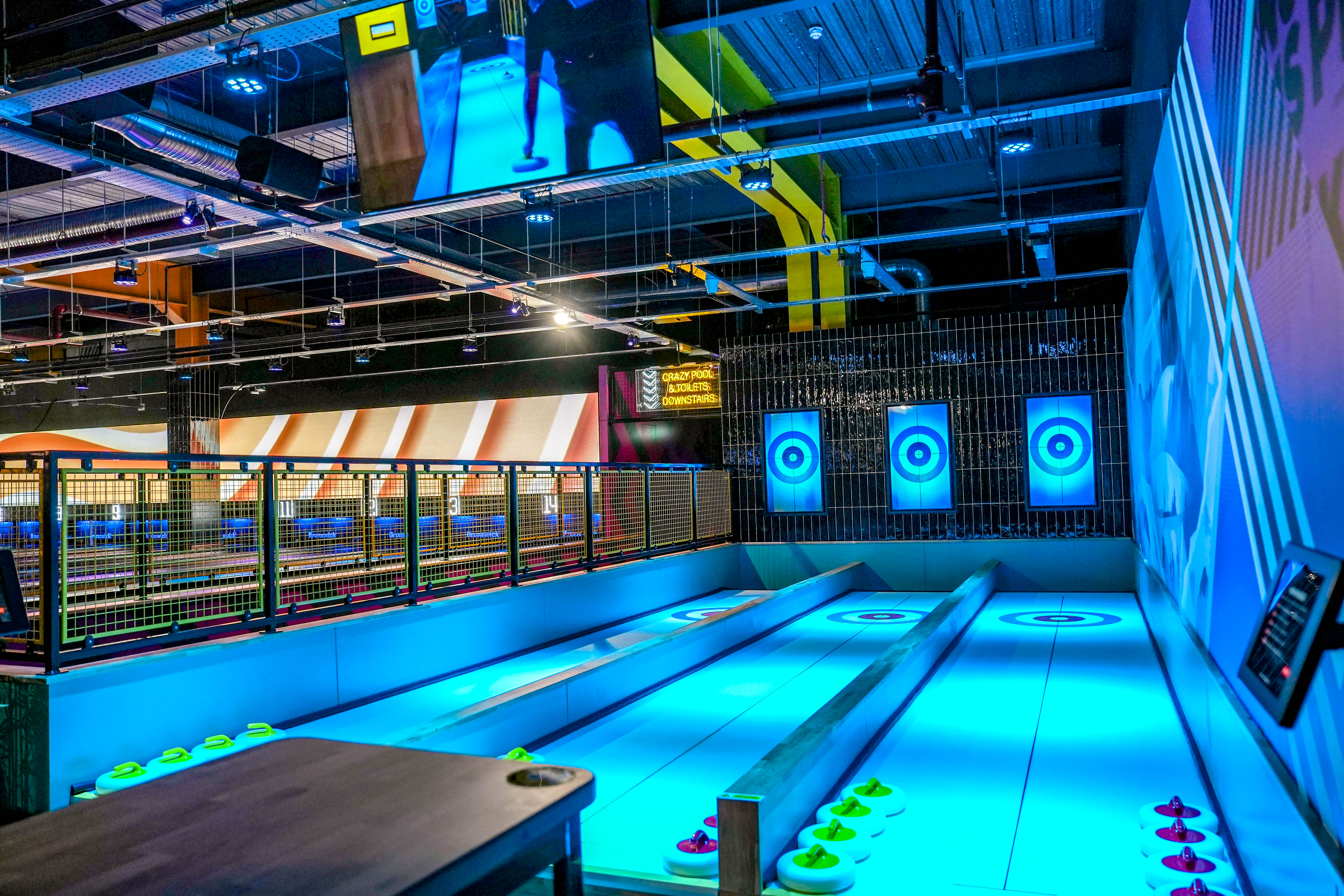 Vibrant bowling area at The Glide Zone, ideal for corporate events and social gatherings.