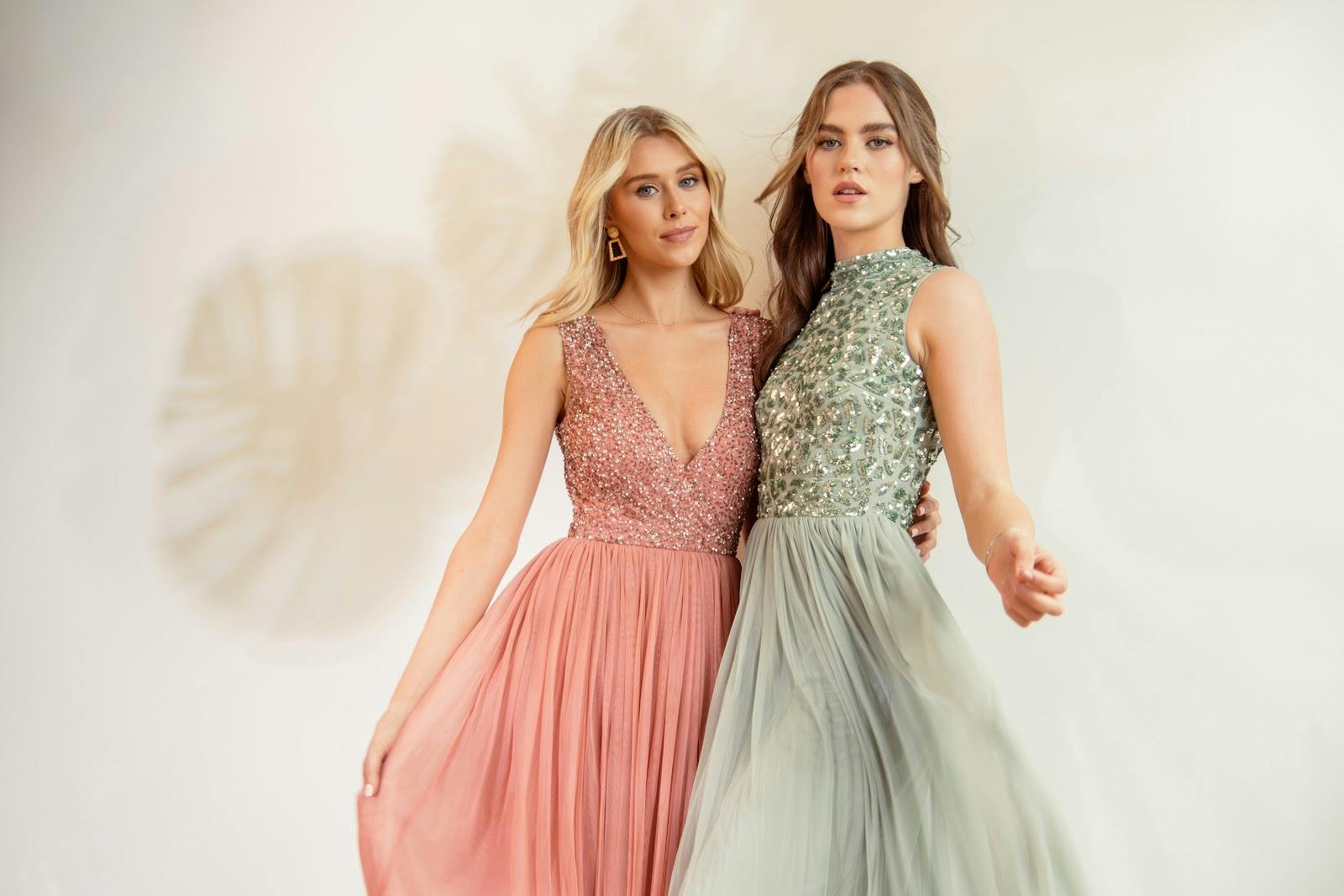 Luxury wedding and gala studio photography featuring elegant textured evening wear. - Banner