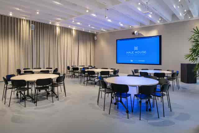 The Events Lounge at Hale House: modern cabaret-style meeting room for corporate events.