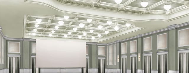 Washington Ballroom in Milan Marriott Hotel with high ceilings for corporate presentations or events.