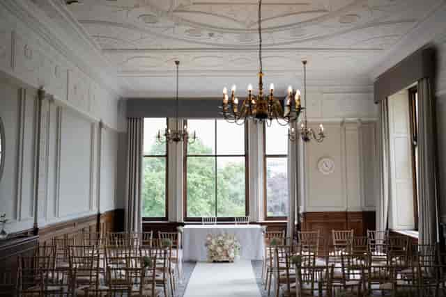 Elegant Wedgewood event space with natural light, ideal for upscale weddings and gatherings.