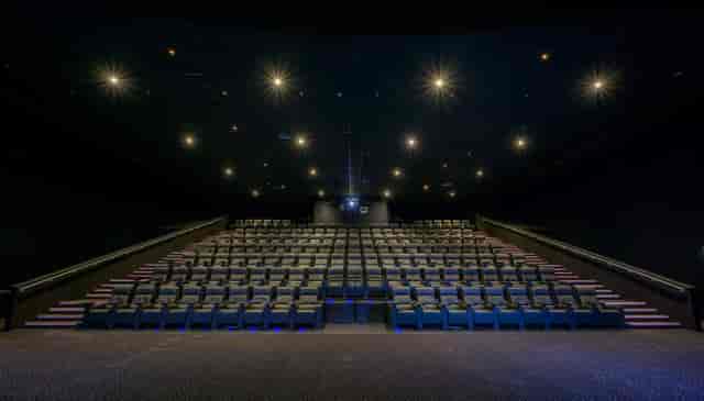 Modern tiered auditorium at Vue Edinburgh, ideal for corporate presentations and product launches.