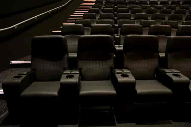 Vue Castleford cinema screen: tiered theater seating for corporate presentations and conferences.