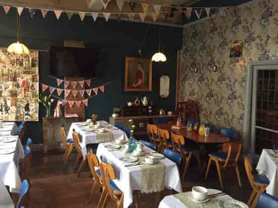 Vintage-style dining area in Eltham GPO, perfect for private celebrations and afternoon tea events.