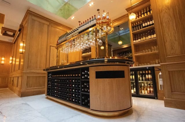 Private Dining Room bar at Piccolino Manchester for upscale networking and VIP cocktail events.