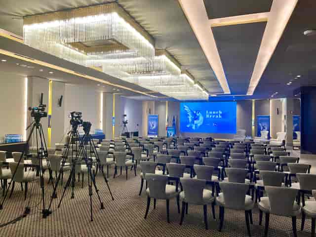 Gala Ballroom I setup for a conference with professional lighting and seating arrangement.
