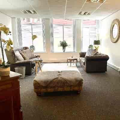 Therapy room at Love Yoga Leeds for executive consultations and professional networking.