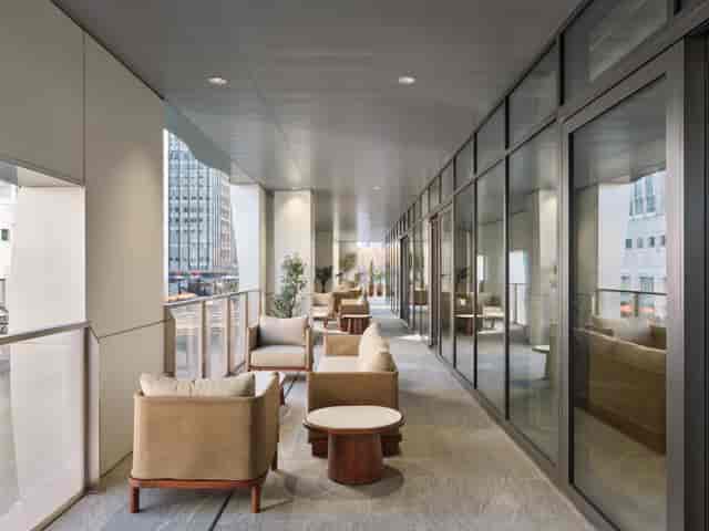 Landing Canary Wharf covered outdoor lounge for networking events and VIP cocktail functions.