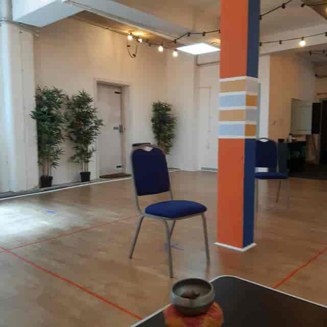 Poorly designed workshop floor plan, inefficient venue layout for professional event planning.
