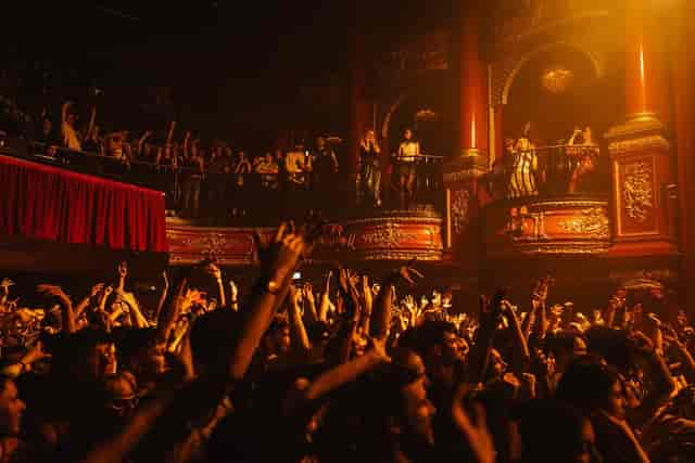 Vibrant crowd at Nocturna Club, showcasing live event energy and engagement.