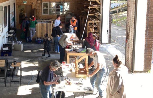 Industrial workshop space in Boiler House, perfect for community events and creative sessions.