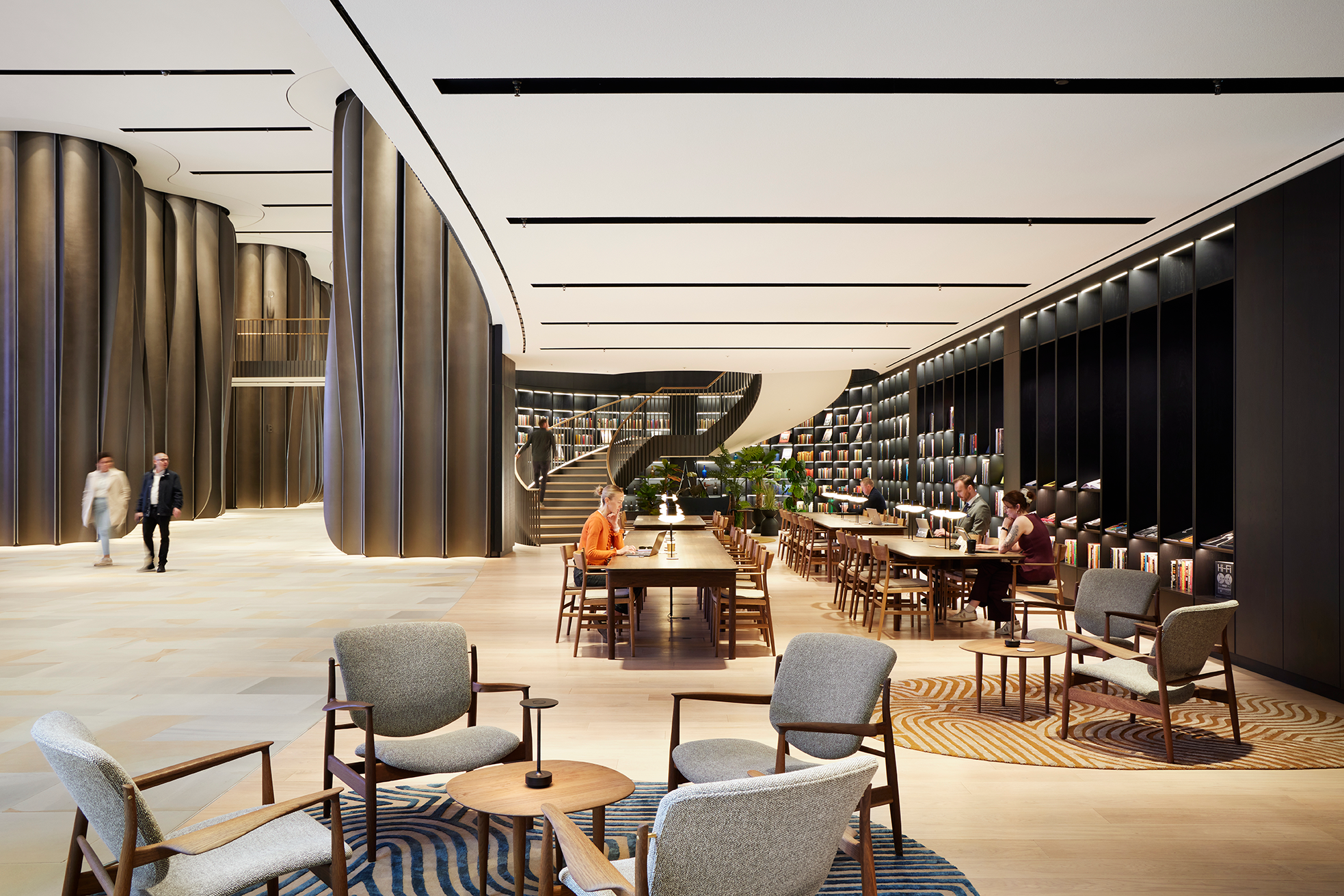Modern event venue with sleek design, ideal for meetings and social gatherings. - Banner