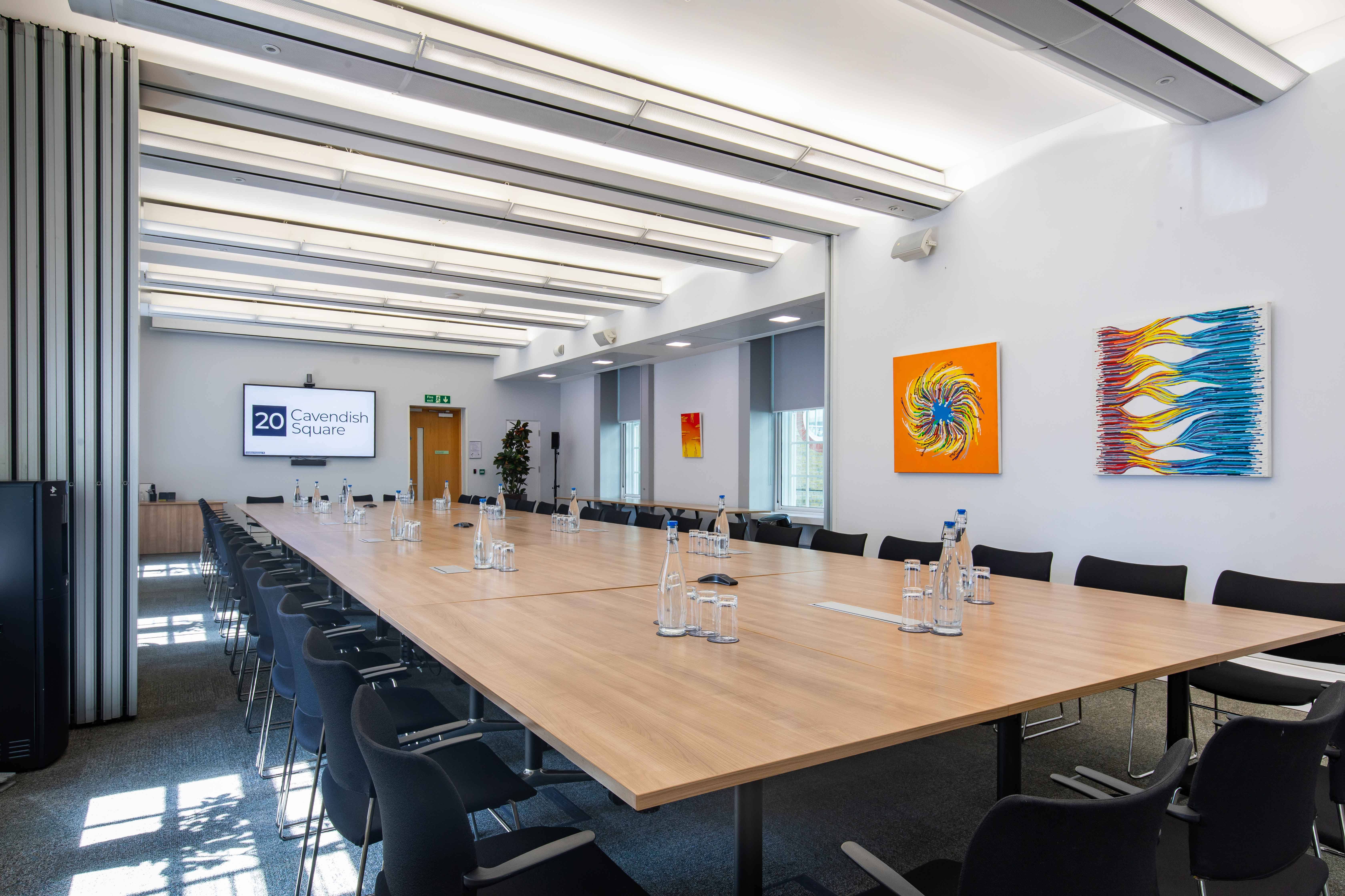 Modern conference room at 20 Cavendish Square, ideal for corporate meetings and workshops. - Banner