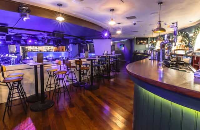 Piano Works Covent Garden venue with high-top seating for networking events and conferences.