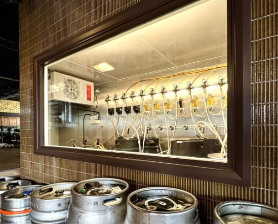 Professional draft beverage system in The Stranded venue for high-volume event catering.