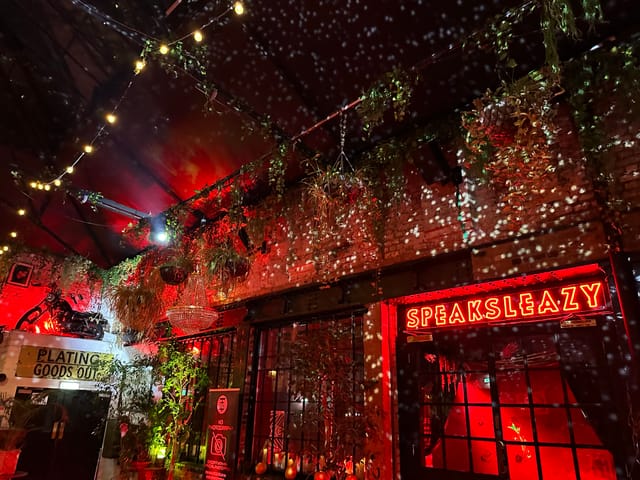"Vibrant Electrowerkz venue with ambient lighting for themed gatherings and social mixers"