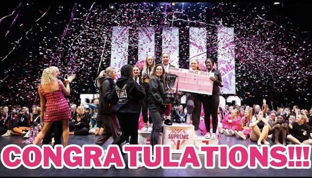 Awards ceremony finale with confetti at Hamilton International Training Academy event venue.
