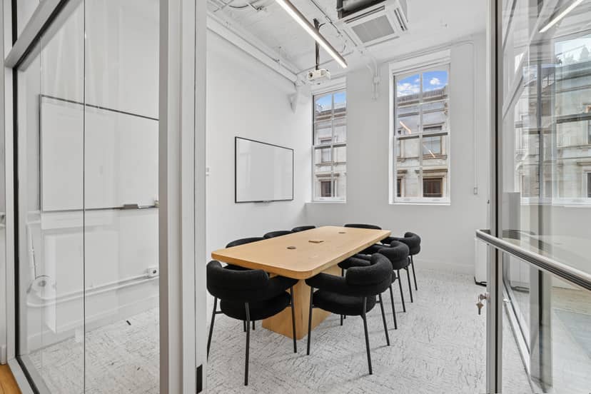 Modern Mercer Meeting Room 402 A, ideal for workshops and presentations with natural light.