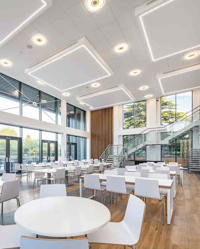 Modern Kent Science Park meeting room with floor-to-ceiling windows for corporate networking events.