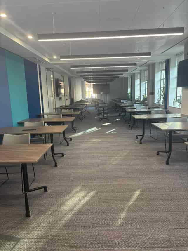 Classroom-style Ocean Suite at ICS Maritime Hub for corporate training and workshops.