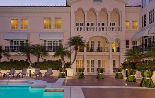 Hyatt Regency Coral Gables pool deck for corporate cocktail receptions and networking events.