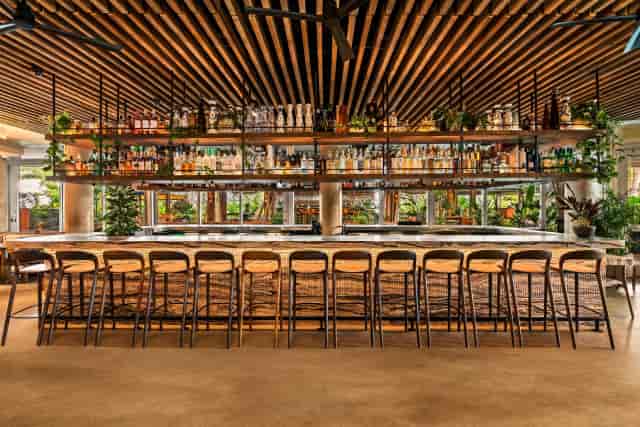Stylish Mila South Beach lounge with ample seating for networking events and corporate receptions.