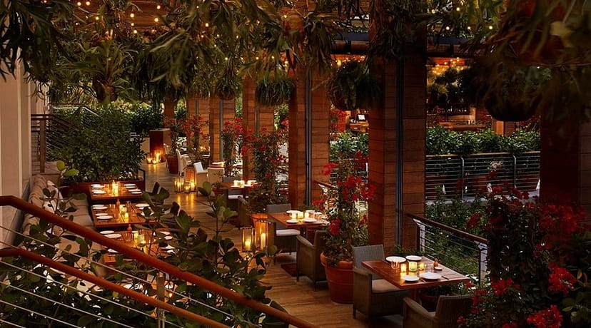 Matador Room Miami Beach: Lush outdoor reception venue for private dining and networking events.