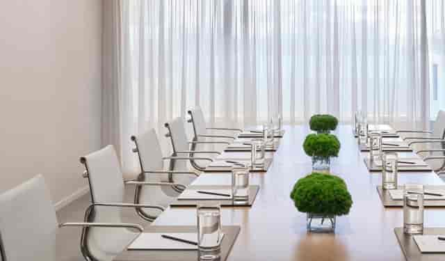 Minimalist boardroom at The Miami Beach EDITION for executive meetings and corporate events.