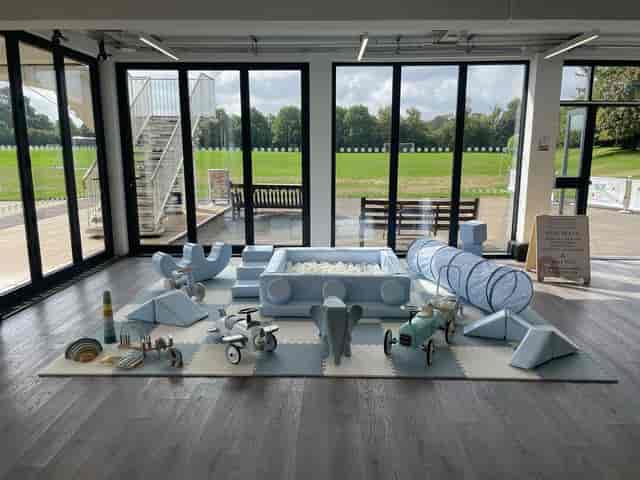 The Studio, Metropolitan Bushey: Bright modular play area for family-inclusive corporate events.