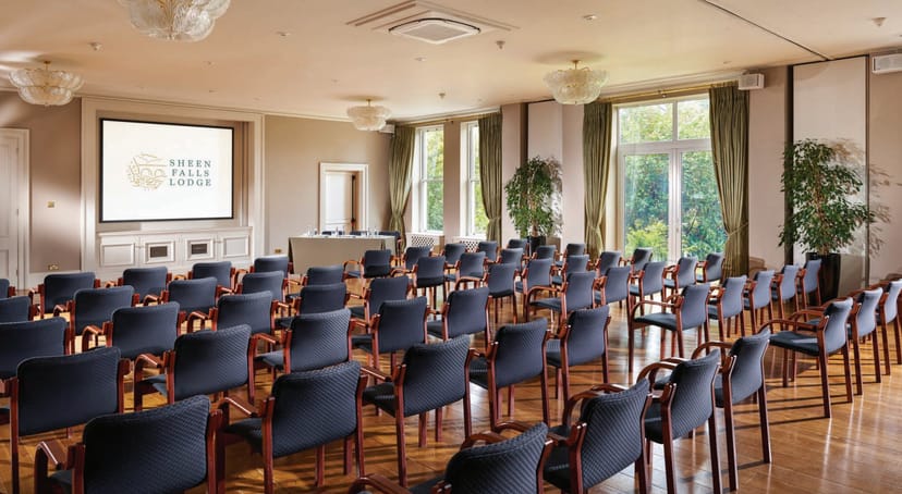 William Petty Suite at Sheen Falls Lodge, elegant chairs for conferences and workshops.