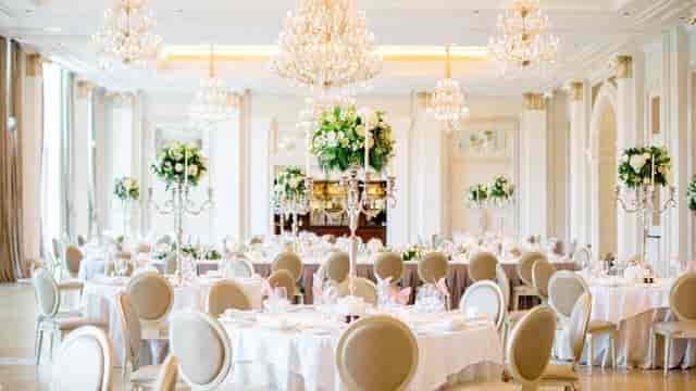 Elegant Grand Ballroom at Adare Manor, perfect for weddings and upscale events.