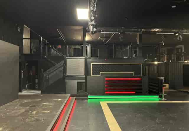 Industrial event venue at Diamonds Bar, multi-level layout for receptions and product launches.