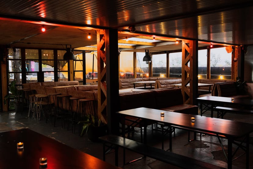 Intimate event space at Netil360 Rooftop with cozy ambiance, ideal for gatherings.