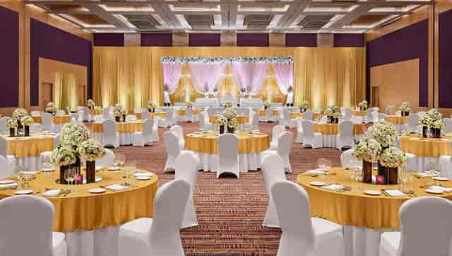 Grand Ballroom at Grand Hyatt Mumbai, elegantly arranged for weddings and events.