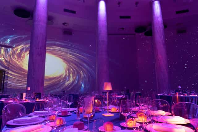Stunning galaxy-themed event space in IL SALONE DELLE COLONNE, perfect for upscale gatherings.