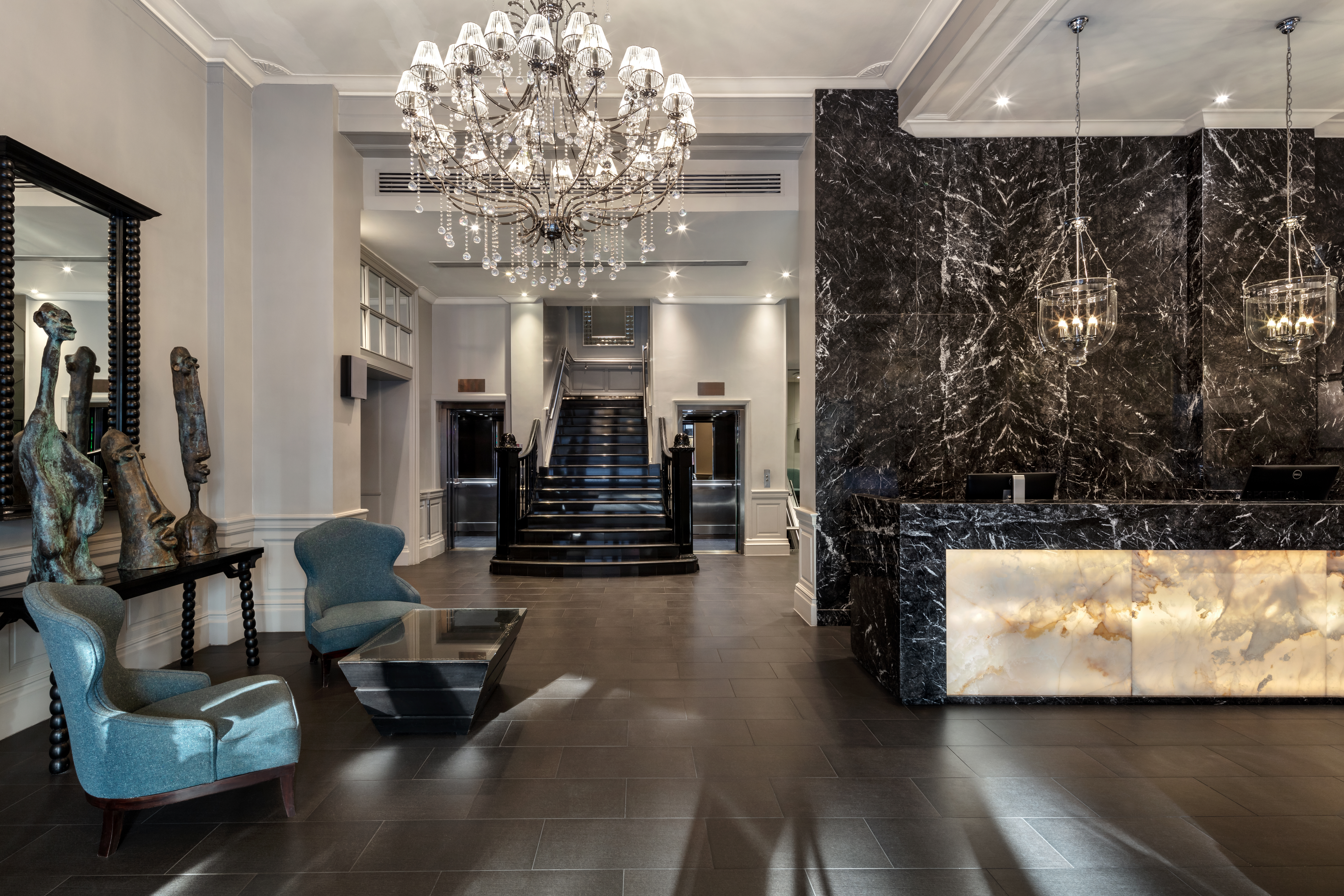 Elegant hotel lobby at Radisson Blu Euston, ideal for meetings and events.