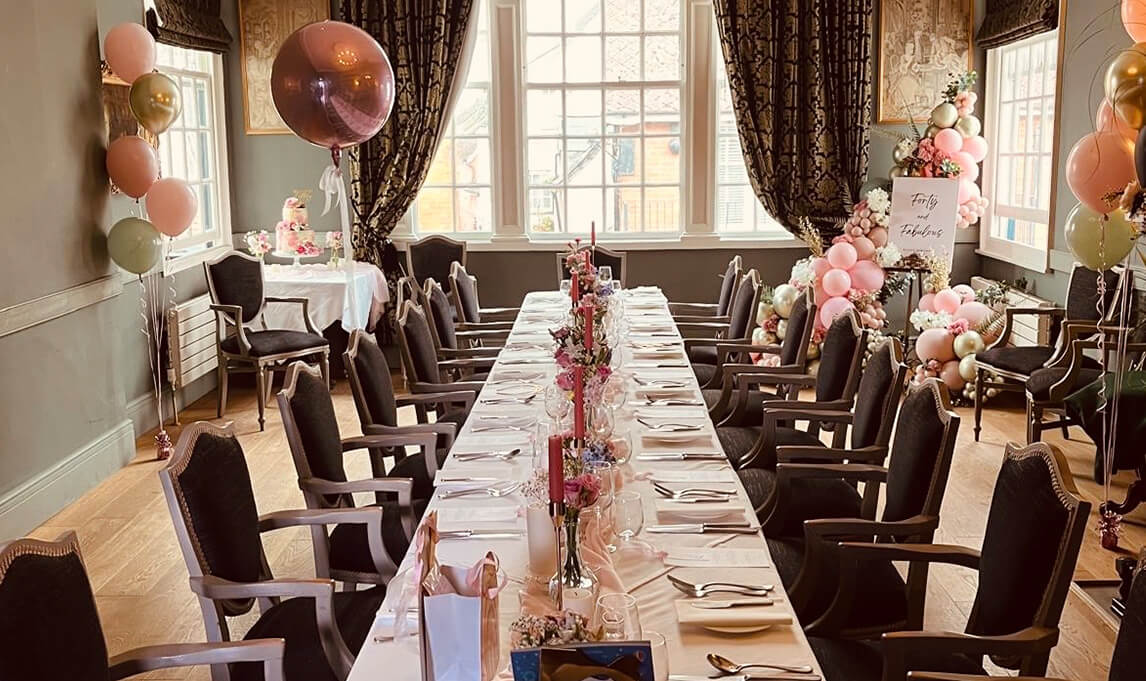 Elegant Assembly Room at The Salutation Inn, perfect for intimate celebrations and gatherings.