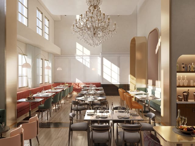 Chic Highland Cinema event space with elegant seating, ideal for gatherings and corporate events.
