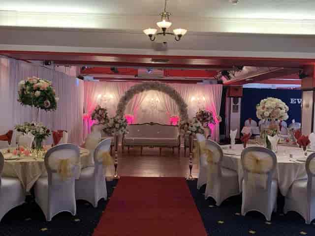 Main Hall & Dance Floor at Everest Cuisine, elegant décor for weddings and events.