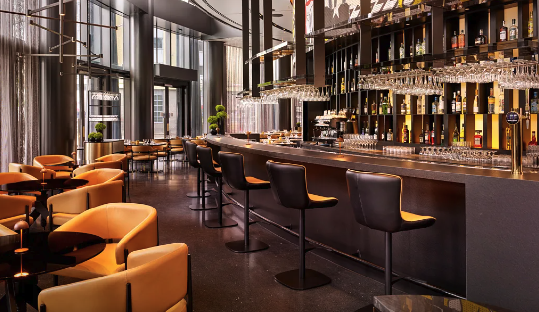 Panorama bar at art'otel London Hoxton, perfect for cocktail receptions and networking events.