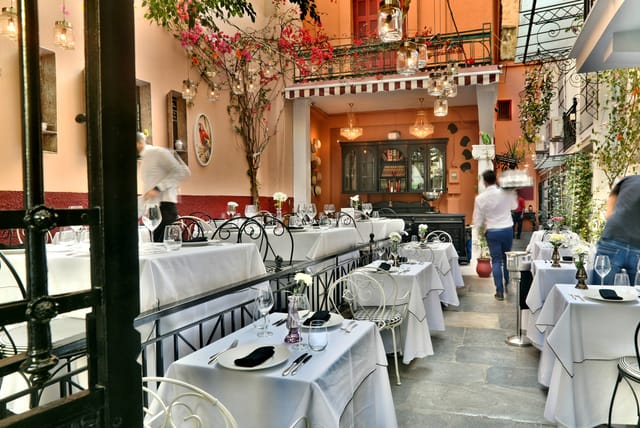 Charming venue at 2 Mazi Restaurant, elegant for corporate dinners and intimate events.