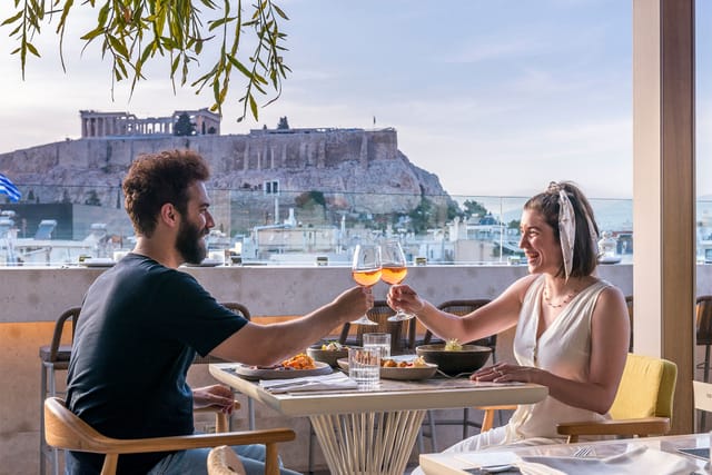 Stork Rooftop Restaurant in Athens with Acropolis view, ideal for events and gatherings