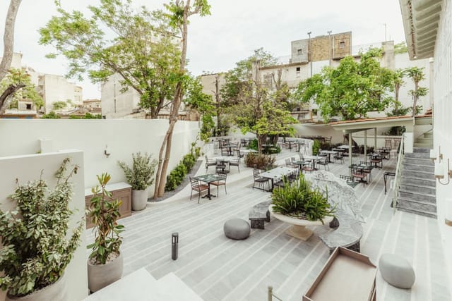 Versatile outdoor event space with tiered seating at CTC Urban Gastronomy.