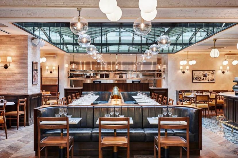 Stylish vaulted private dining room for elegant gatherings and corporate events.