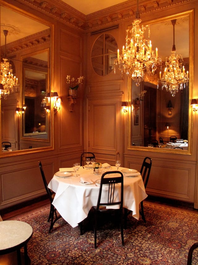 Elegant dining room with intimate table setting for upscale events and gatherings.