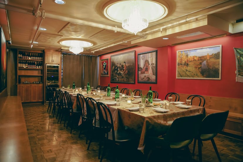 Elegant dining space in Kachka, perfect for intimate meetings and private dinners.
