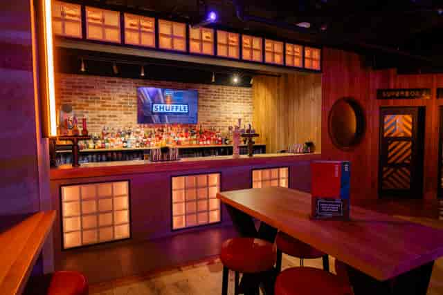 Inviting bar at BOX Below, ideal for networking events and social gatherings.
