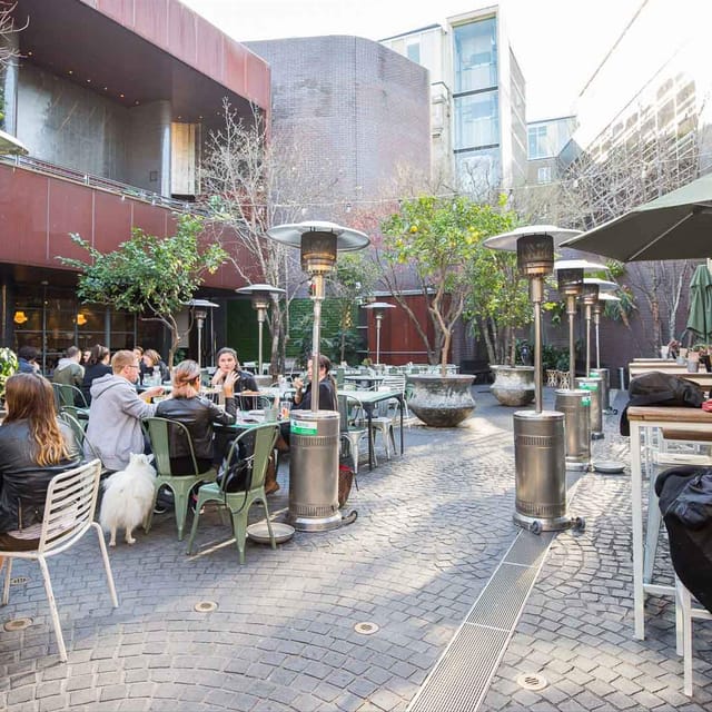 Outdoor courtyard with seating, ideal for relaxed networking events and gatherings.