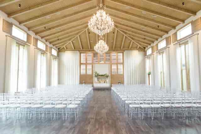 The Field Lounge with vaulted timber ceilings, ideal for upscale weddings and corporate events.